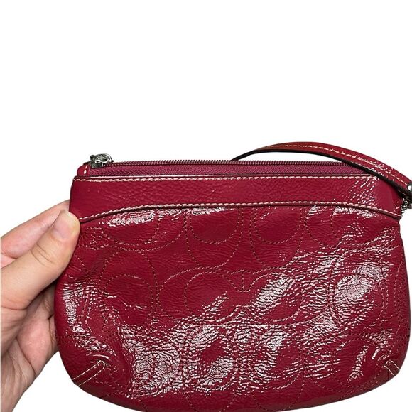 Coach Wristlet Hot Pink Patent Leather Small Purse - Picture 4 of 8